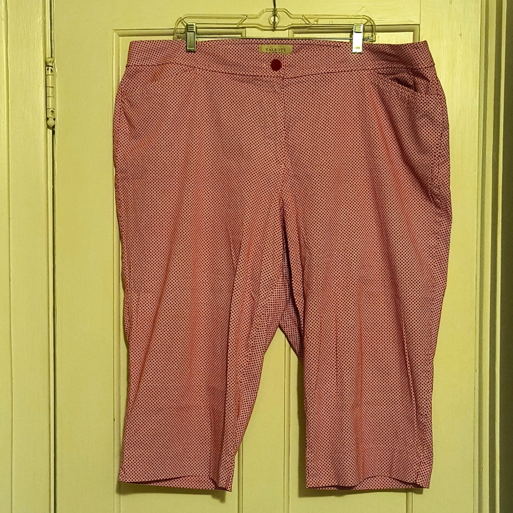Talbot's Red and White Diamond Capri Pants, size 22W